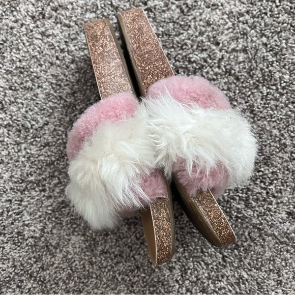Ugg Shearling Fluffy Furry Slides Sandals Double Layer Adorable! - Picture 3 of 5